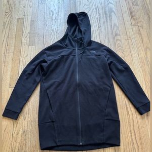 The north face women’s long black hoodie M